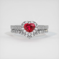 0.71 Ct. Ruby Ring, 14K White Gold 1