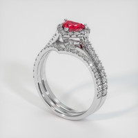 0.71 Ct. Ruby Ring, 14K White Gold 2