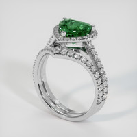 3.50 Ct. Green Sapphire Ring, 14K White Gold 2
