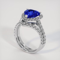 3.03 Ct. Blue Sapphire Ring, 14K White Gold 2