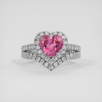 2.02 Ct. Purplish Pink Sapphire Ring, 14K White Gold 1
