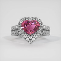 2.03 Ct. Purplish Pink Sapphire Ring, 14K White Gold 1