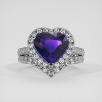3.53 Ct. Purple Sapphire Ring, 14K White Gold 1
