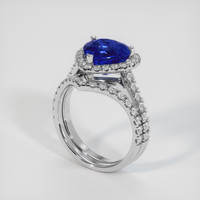 4.02 Ct. Blue Sapphire Ring, 18K White Gold 2