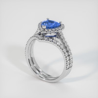 1.22 Ct. Blue Sapphire Ring, 18K White Gold 2