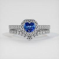 0.83 Ct. Sapphire Ring, 18K White Gold 1