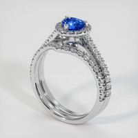 0.83 Ct. Sapphire Ring, 18K White Gold 2