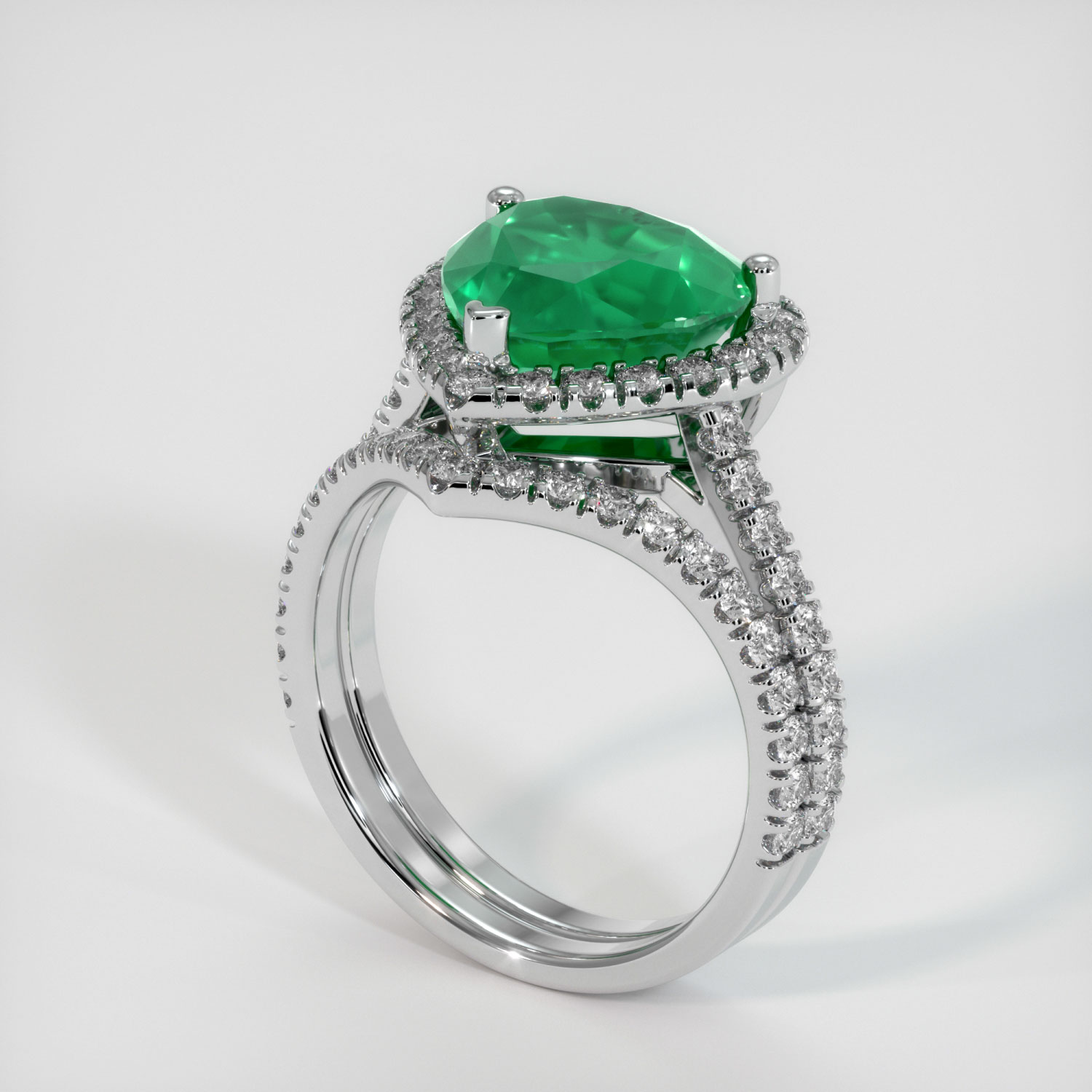 Emerald Ring 3.01 Ct. 18K White Gold | The Natural Emerald Company