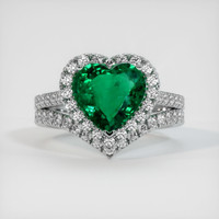 1.98 Ct. Emerald Ring, 18K White Gold 1