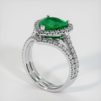1.98 Ct. Emerald Ring, 18K White Gold 2