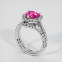 2.03 Ct. Pinkish Purple Sapphire Ring, 18K White Gold 2