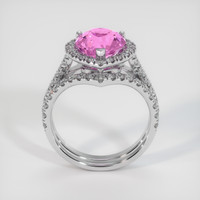2.11 Ct. Pink Sapphire Ring, 18K White Gold 3
