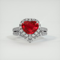 2.03 Ct. Ruby Ring, 18K White Gold 1