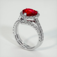 2.03 Ct. Ruby Ring, 18K White Gold 2