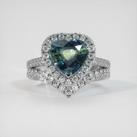 3.34 Ct. Bi Color Sapphire Ring, 18K White Gold 1