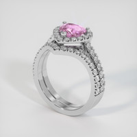 0.99 Ct. Sapphire Ring, 18K White Gold 2