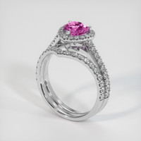 1.06 Ct. Pink Sapphire Ring, 18K White Gold 2