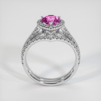 1.06 Ct. Pink Sapphire Ring, 18K White Gold 3