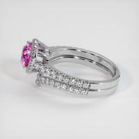 1.06 Ct. Pink Sapphire Ring, 18K White Gold 4
