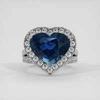 10.48 Ct. Greenish Blue Sapphire Ring, 18K White Gold 1