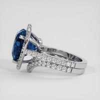 10.48 Ct. Greenish Blue Sapphire Ring, 18K White Gold 4