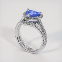 1.95 Ct. Blue Sapphire Ring, 18K White Gold 2