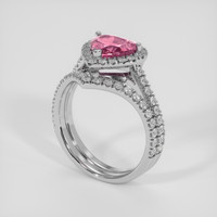 2.02 Ct. Purplish Pink Sapphire Ring, 18K White Gold 2