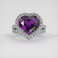 5.17 Ct. Purple Sapphire Ring, 18K White Gold 1