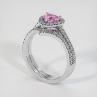 1.67 Ct. Pink Sapphire Ring, 18K White Gold 2