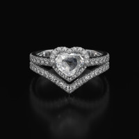 1.03 Ct. White Sapphire Ring, 18K White Gold 1