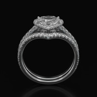 1.03 Ct. White Sapphire Ring, 18K White Gold 3