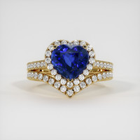 4.02 Ct. Blue Sapphire Ring, 10K Yellow Gold 1