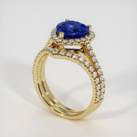 4.02 Ct. Blue Sapphire Ring, 10K Yellow Gold 2