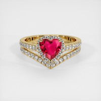 1.38 Ct. Purplish Red Ruby Ring, 10K Yellow Gold 1