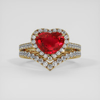 2.03 Ct. Ruby Ring, 10K Yellow Gold 1
