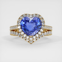 4.04 Ct. Blue Sapphire Ring, 14K Yellow Gold 1