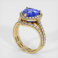 4.04 Ct. Blue Sapphire Ring, 14K Yellow Gold 2