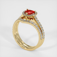 0.81 Ct. Ruby Ring, 14K Yellow Gold 2