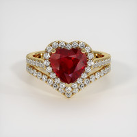 2.12 Ct. Ruby Ring, 14K Yellow Gold 1