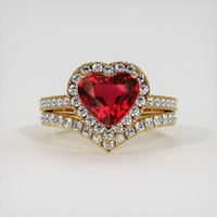 2.08 Ct. Ruby Ring, 14K Yellow Gold 1