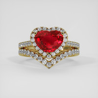 2.03 Ct. Ruby Ring, 14K Yellow Gold 1