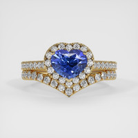 1.70 Ct. Blue Sapphire Ring, 14K Yellow Gold 1
