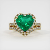 3.01 Ct. Emerald Ring, 18K Yellow Gold 1