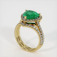 3.01 Ct. Emerald Ring, 18K Yellow Gold 2