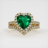 1.80 Ct. Emerald Ring, 18K Yellow Gold 1