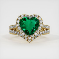 1.98 Ct. Emerald Ring, 18K Yellow Gold 1