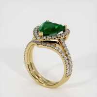 2.82 Ct. Emerald Ring, 18K Yellow Gold 2