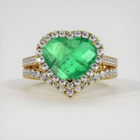 2.03 Ct. Emerald Ring, 18K Yellow Gold 1