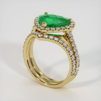 2.03 Ct. Emerald Ring, 18K Yellow Gold 2