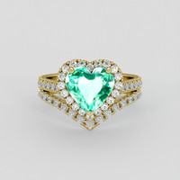 1.95 Ct. Emerald Ring, 18K Yellow Gold 1